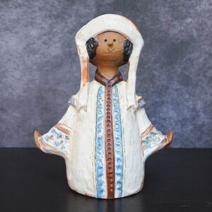 Vintage 70s Poppets by Poppytrail Metlox Tina Woman Art Pottery Figurine Vase